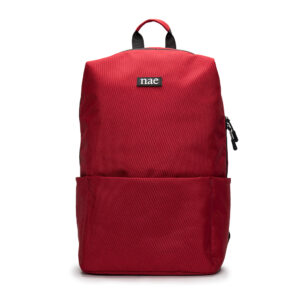 Red vegan backpack OSLO front view -Ekomfort