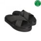 Sandales croisées ekomfort - Hazel Black, la sandale plate à talon ouvert avec brides croisées