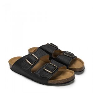 Sandales écologiques Darco Black - ekomfort : optez pour ces sandales durables en Piñatex, alliant style et respect de l'environnement.