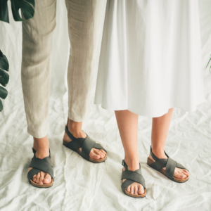 Eco-friendly and recycled open-toe heel sandals Loto Grey - Ekomfort