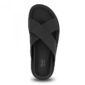 Schwarze flache Sandalen ekomfort – Hazel Black, die flache Sandale mit offenem Absatz und gekreuzten Riemen