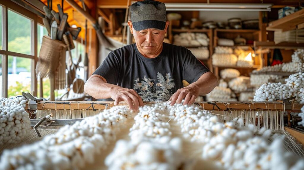 A hyper realistic photo of organic cotton.