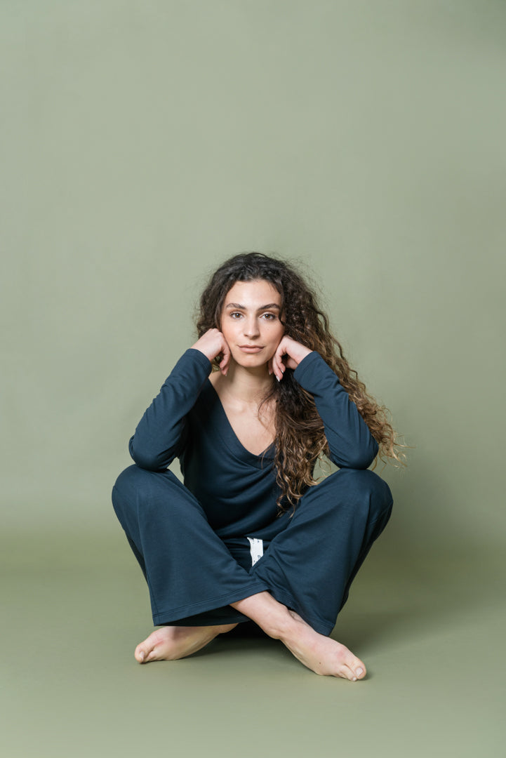 Top Lenora — lyocell, bleu – Image 3