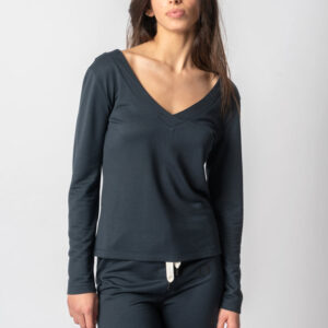 Top Lenora — lyocell, bleu