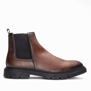 Bottines Lukas — microfibre, marron