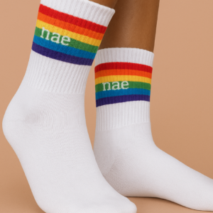 Chaussettes LovePride — coton bio, blanc