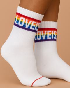 Chaussettes LoveVoice — coton bio, blanc