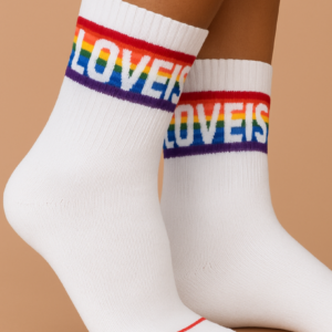 Chaussettes LoveVoice — coton bio, blanc